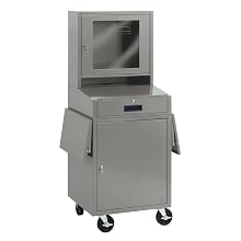 Edsal CSC6625GY 24-1/2-Inch Wide by 22-1/2-Inch Deep by 62-3/4-Inch High Mobile LCD Monitor Computer Cabinet, Light Grey