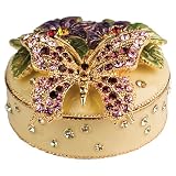 Butterfly Shaped Jewelry Trinket Box in Czech Preciosa Crystals