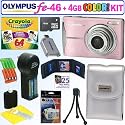 Olympus FE-46 12MP Digital Camera (Pink) + Crayola Kit + 4GB Deluxe Accessory Kit