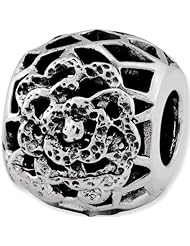 Reflection Beads Silver Dahlia Flower Bead