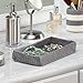 InterDesign Ellis, Hand Knit Vanity Tray for Jewelry, Makeup, Guest Towels - Gray/Ivory