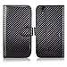 Cellularvilla Wallet Case for ZTE Boost MAX N9520 Pu Leather Wallet Card Flip Open Pocket Case Cover Pouch (Carbon Fiber Black)