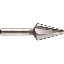 Magafor 439 Series Cobalt Steel Single-End Countersink, Uncoated (Bright) Finish, 3 Flutes, 30 Degrees, Round Shank
