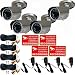 VideoSecu 4 Outdoor Day Night Vision CCTV home Security Cameras 420TVL 1/3" Sony CCD 20 IR Leds with Free Power Cables and Free Power Supplies WAP