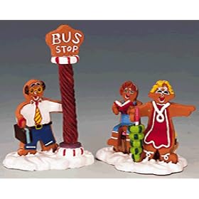 Lemax Sugar 'N Spice Village Collection Gingerbread Bus Stop Figurine #42846