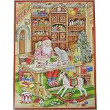 Santa's Workshop German Advent Calendar 14 by 10.5 inches