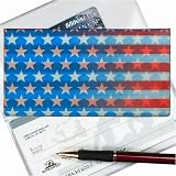 Lenticular Check Book Cover, RED WHITE AND BLUE, USA , STAR, US FLAG R-DXX2-CBC