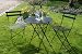 3 PIECE METAL GARDEN PATIO FURNITURE BISTRO SET ROUND TABLE & 2 CHAIRS - BLACK