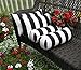 Set of 4 Indoor / Outdoor Decorative Bolster / Neckroll and Rectangle / Lumbar Pillows - Black and White Stripe