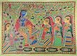 Madhubani painting, 'Enchanting Krishna'