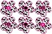 Hot Pink White Leopard Print Flower Wall Stickers ,Decal, Graphics