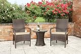 Kingston Brown Rattan Garden 2 Seat Bistro Table Set