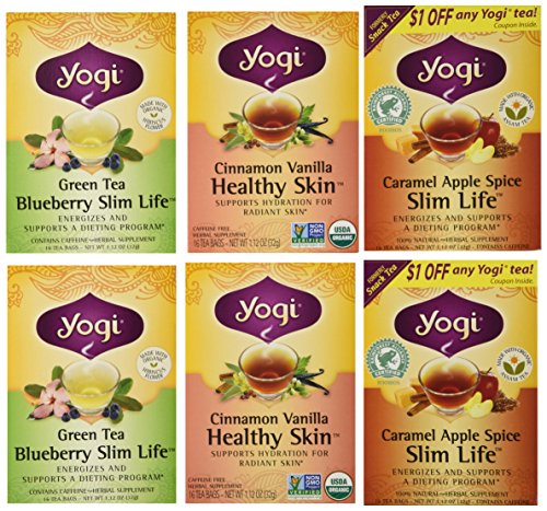 Yogi Tea DeTox & Wellness Tea 3 Flavor Variety Pack (Pack of 6)