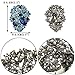 EVER FAITH Women's Austrian Crystal Orchid Teardrop Brooch Blue Black-Tone
