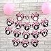 Efivs Arts Cartoon Minnie Bow Happy Birthday Party Supplies Decoration Banner(Round)