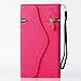 iPhone 6 Plus Case,6 Plus Case,$Uncle.Y PU Leather Wallet Flip Case Pure Back Zipper Magnet Button with Lanyard for iPhone 6 Plus Case Rose Red