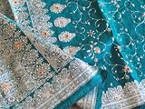 GREEN BOLLYWOOD INDIA FASHION SARI SAREE FABRIC DRESS