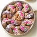 Gourmet Food : DOSE OF GOOD FORTUNES: A Dozen Dark and White Chocolate Hand-Dipped Fortune Cookies Decorated for Mother's Day & Nestled in a Gold Container
