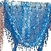 TOPEKA Women's Lace Tassel Soft Triangle Fashion Scarf Neck Wrap Scarves Acid Blue
