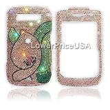Blackberry Curve 8900 Javelin Genuine Swarovski Crystal (7ss) Gold Flower Design Faceplate Cover Case