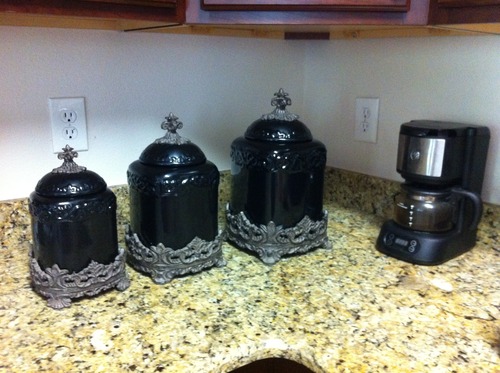 Amazon Drake Design 3454 Large Canister 3 Piece Set Onyx 13 5 