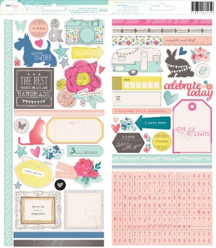 American Crafts Dear Lizzy Polka Dot Party 6x12 Accent Phrase Sticker Embellishments