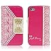 ABC Hot Pink Fashion Girl Woman Fresh Sweet Cute Flip Wallet Leather Case Cover for Iphone 4 4s 4g