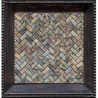 Set of 4 Absorbent Coasters - Stone Herringbone - Bronze