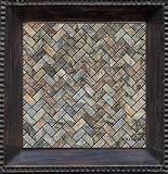 Set of 4 Absorbent Coasters - Stone Herringbone - Bronze