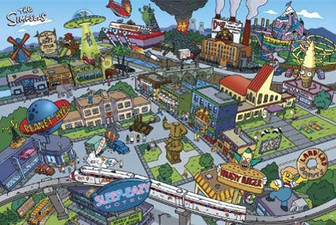 Empire 266071 Simpsons - Springfield - Comic Film Movie Kino Poster - 91.5 x 61 cm Preisvergleich
