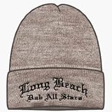 Long Beach Dub All-Stars - Old English Logo on Gray Flip-Up Beanie / Skull Cap