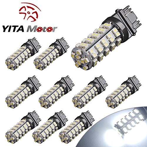 10 X 3157 68-SMD Brake Tail Stop Light Xenon White LED Bulbs T25 3057 3457 4157