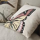 D'vine Embroidered Butterfly Design Decorative Throw Pillow. 18
