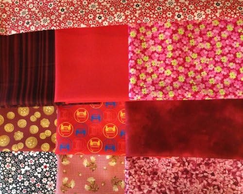 Assorted Collection of Red Blender Quilting Fabrics, Fat Quarter