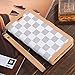Luxury Designer Leather Wallet Case for Apple iPhone 6 Plus 6+ 6Plus White Beige Checker Plaid 3-Slots Card Pockets Built-in Kickstand Soft Silicone Skin Hand Strap Magnetic Closure Slim Fit Gift for Men Women Classic Classy Style High Grade Business Decent Design