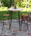 4D Concepts Bistro Set with 2-Stools, PVC Wicker/Black