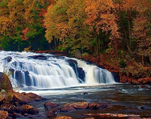 Autumn at Buttermilk Falls - Adirondack Waterfall Photography, Autumn Photo