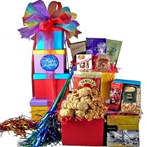 Happy Birthday Surprise! Gourmet Food Gift Tower - Gift Basket