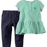 カーターズ Carter's チュニック 半袖 綿ジャージー100% ＆ パンツ 綿60% ポリエステル33% ポリウレタン7% セット St. Paddy's Day Tunic & Jegging