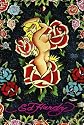 Poster Ed Hardy - Rose Pinup Aktposter Erotikposter Pin Up Girl mit Rosen Nacktes Mädchen Nackte Frau - Maxiposter - Größe 61 x 91,5 cm