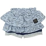 【H28年春物】 SCOLAR(スカラ) ヒッコリー/デニム+天竺2段フリルスカッツ 100cm/ブルー系(ヒッコリー) NO.CH-16SP-SC18