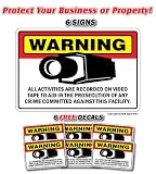 SECURITY CAMERA ~6 Signs & 6 Free Decals~ alarm signs