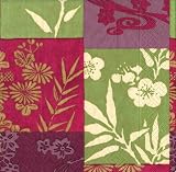 Caspari Set of Two Imari Green Cocktail Napkins packages, 20 per package
