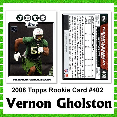 Topps New York Jets Vernon Gholston Rookie Card