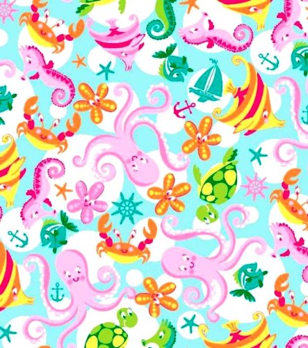 Picture of Cozy SheetWorld Fitted Pack N Play (Graco) Sheet - Sea Creatures - Made In USA PP2739-W620 (Playard Bedding)