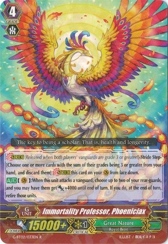 Cardfight!! Vanguard TCG - Immortality Professor, Phoeniciax (G-BT02/033EN) - G Booster Set 2: Soaring Ascent of Gale & Blossom