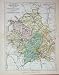 Map England C1895 Cambridge Isle Ely Huntingdon Wisbech