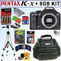 Pentax K-x 12.4 Megapixel Digital SLR Camera (Black) + 8GB Deluxe Accessory Kit