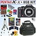 Pentax K-x 12.4 Megapixel Digital SLR Camera (Black) + 8GB Deluxe Accessory Kit