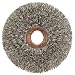 Weiler Copper Center Wire Wheel Brush, Round Hole, Stainless Steel 302, Crimped Wire, 3" Diameter, 0.008" Wire Diameter, 1/2" Arbor, 1" Bristle Length, 5/8" Brush Face Width, 20000 rpm